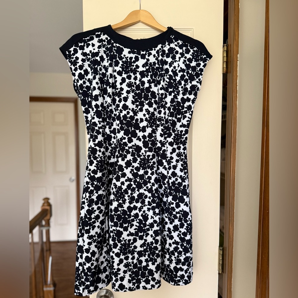 Michael Kors Navy blue and White Floral Scuba Dress